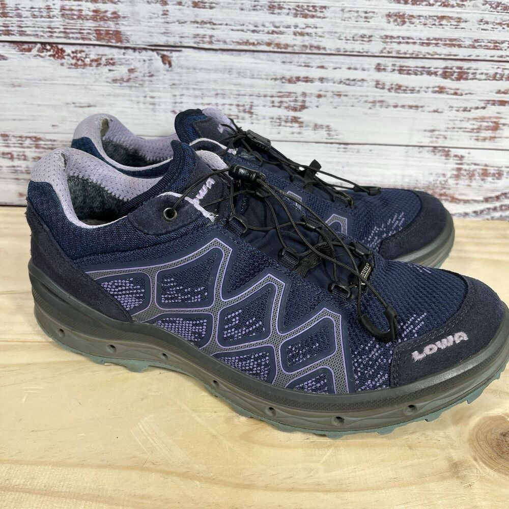 Lowa Aerox Gtx Lo All Terrain Shoes Womens Size 10 Gore Tex Trail Hiking Purple